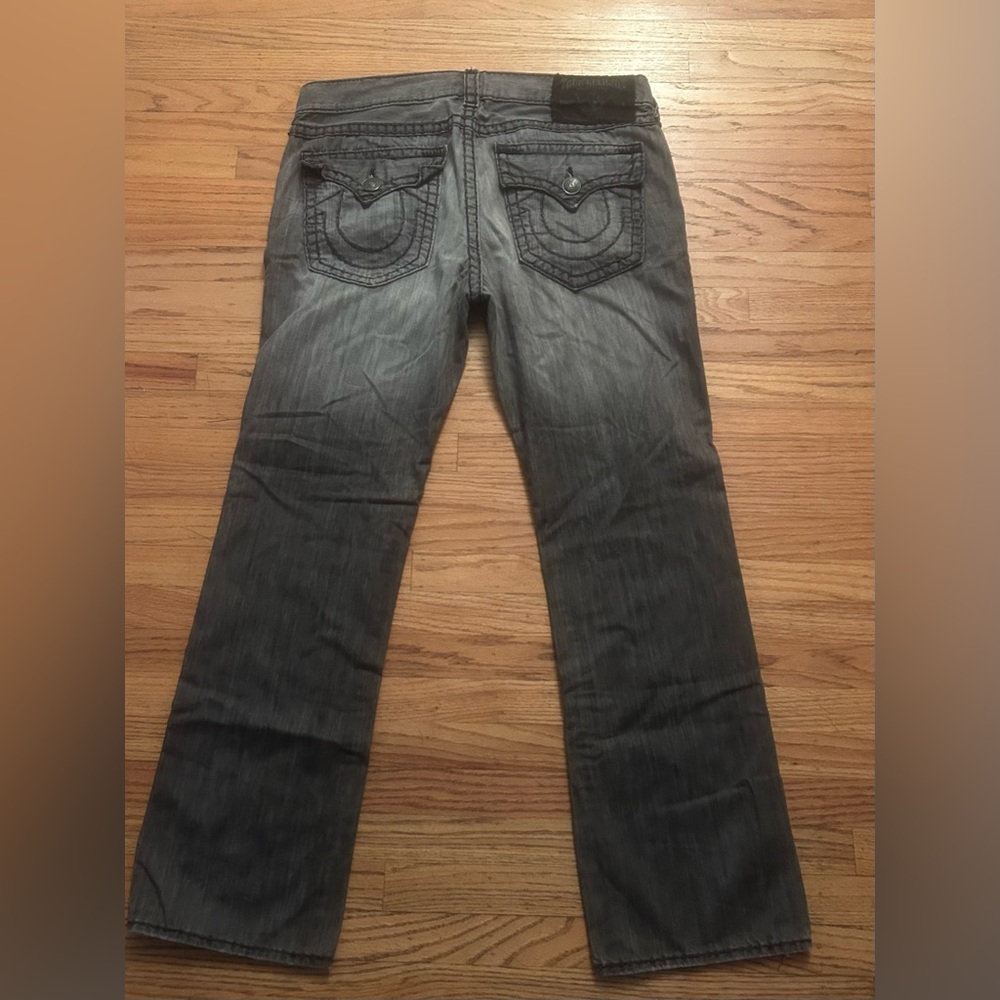 True Religion Gray Straight Leg Jeans